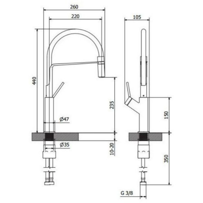 Teorema Μπαταρία Κουζίνας SILICONE 175231 ντουζ (3 άτοκες δόσεις)