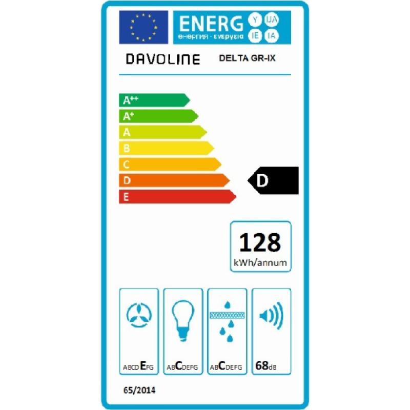 Davoline Delta 060 GR-IX Συρόμενος Απορροφητήρας Inox (3 άτοκες δόσεις)
