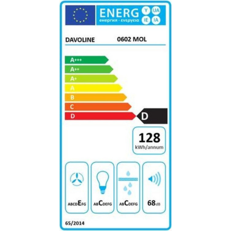 Davoline Olympia 275 Lux 2M WH Ελεύθερος Απορροφητήρας Λευκός 75cm (3 άτοκες δόσεις)