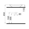 Idevit Plato 39x58 Επιτραπέζιος/Επικαθήμενος Νιπτήρας Μαύρος Ματ 254902 (3 άτοκες δόσεις)