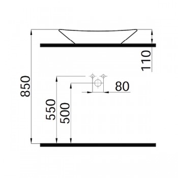Idevit Plato 39x58 Επιτραπέζιος/Επικαθήμενος Νιπτήρας Μαύρος Ματ 254902 (3 άτοκες δόσεις)