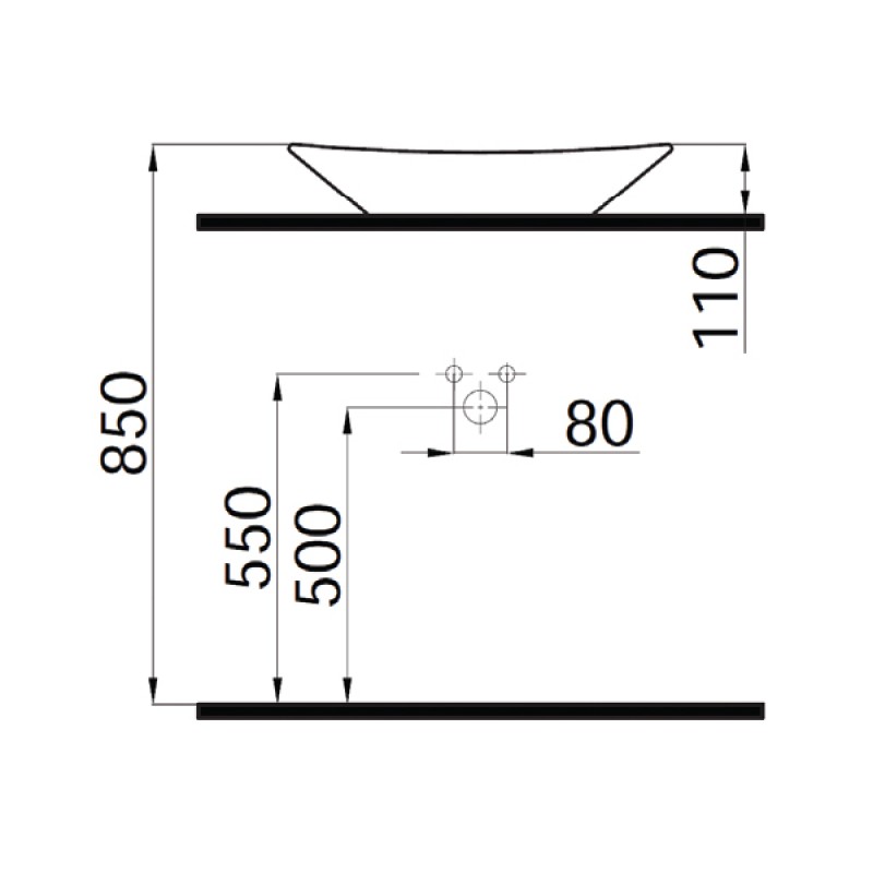 Idevit Plato 39x58 Επιτραπέζιος/Επικαθήμενος Νιπτήρας Μαύρος Ματ 254902 (3 άτοκες δόσεις)