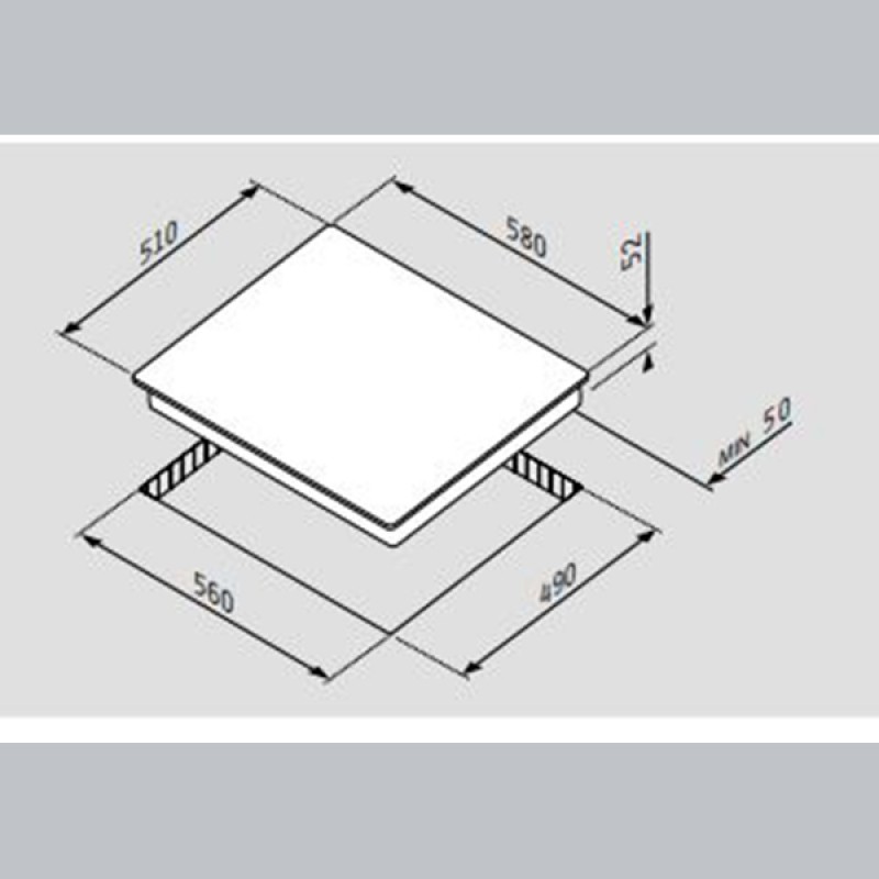 Pyramis Εστία 58IN Επαγωγής 4005 Αφής Χωρίς Πλαίσιο 030057701 (3 άτοκες δόσεις)
