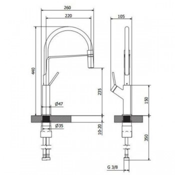 Teorema Μπαταρία Κουζίνας SILICONE NERO 635231 ντουζ (3 άτοκες δόσεις)