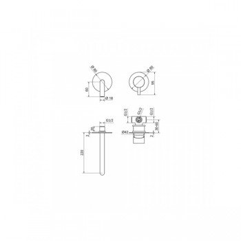 Μπαταρία Νιπτήρος εντοιχισμού Teorema New Jabil Total Black 6373318 (3 άτοκες δόσεις)