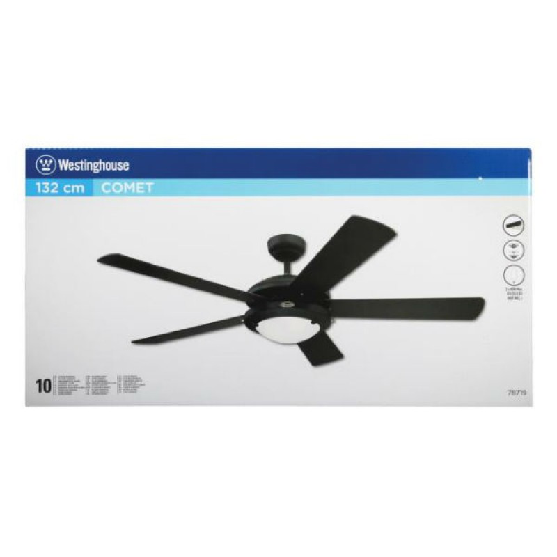 Westinghouse Ανεμιστήρας Οροφής Comet 132cm Matte Black Finish 78719 (3 άτοκες δόσεις) Westinghouse Ανεμιστήρας Οροφής Comet 132cm Matte Black Finish 78719 (3 άτοκες δόσεις)