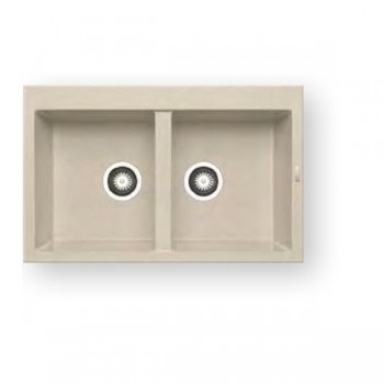Νεροχύτης γρανιτένιος ένθετος PYRAMIS ALAZIA 2B 79x50 Beige 079811111 (3 άτοκες δόσεις)