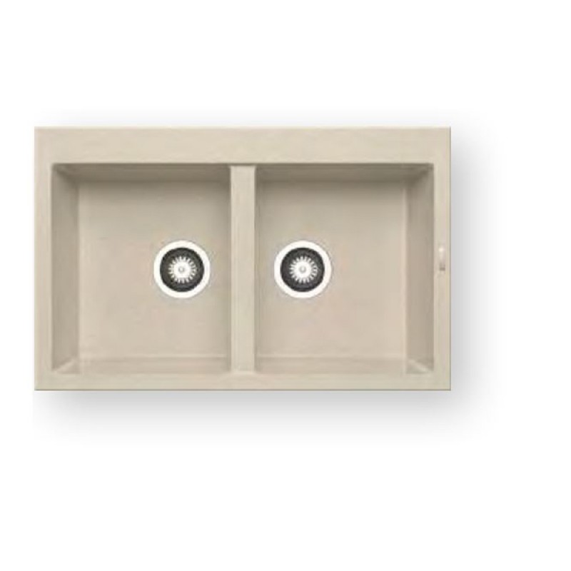 Νεροχύτης γρανιτένιος ένθετος PYRAMIS ALAZIA 2B 79x50 Beige 079811111 (3 άτοκες δόσεις)