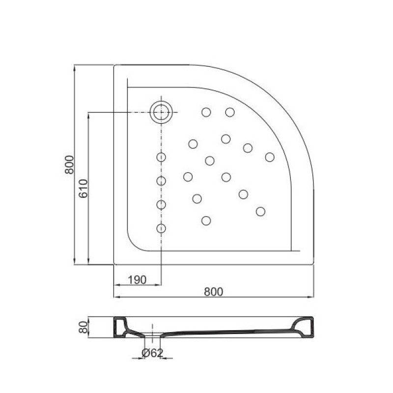 Sanitana Anabela Ντουζιέρα οβάλ 80x80 54228080 (3 άτοκες δόσεις)