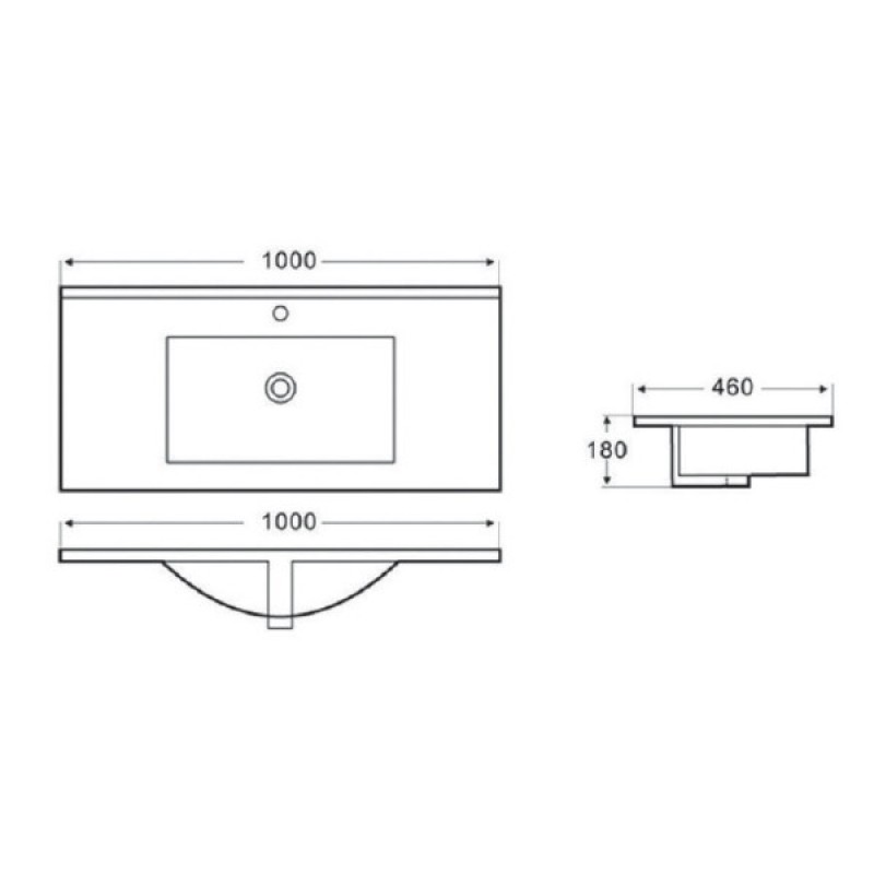 Νιπτήρας Piccolo Επικαθήμενοι 82X46εκ. 283980 (3 άτοκες δόσεις)
