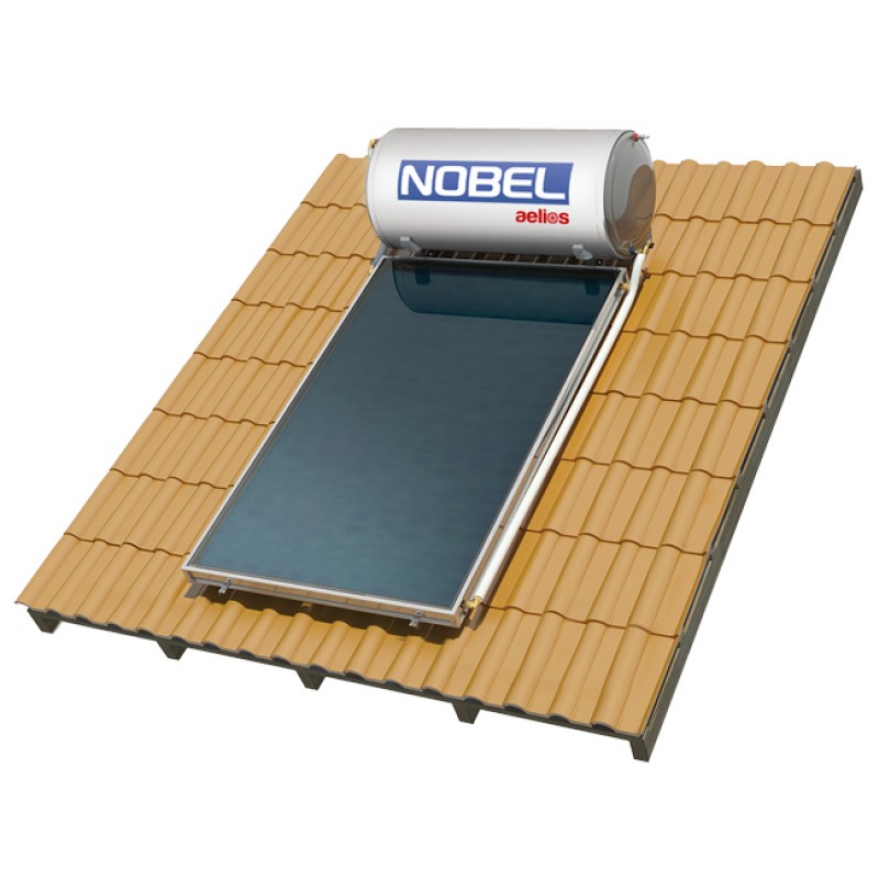 Nobel Aelios CUS 120lt/1,5m² glass Διπλής ενέργειας με 1 επιλεκτικό συλλέκτη 1,5m² κεραμοσκεπής (3 άτοκες δόσεις)
