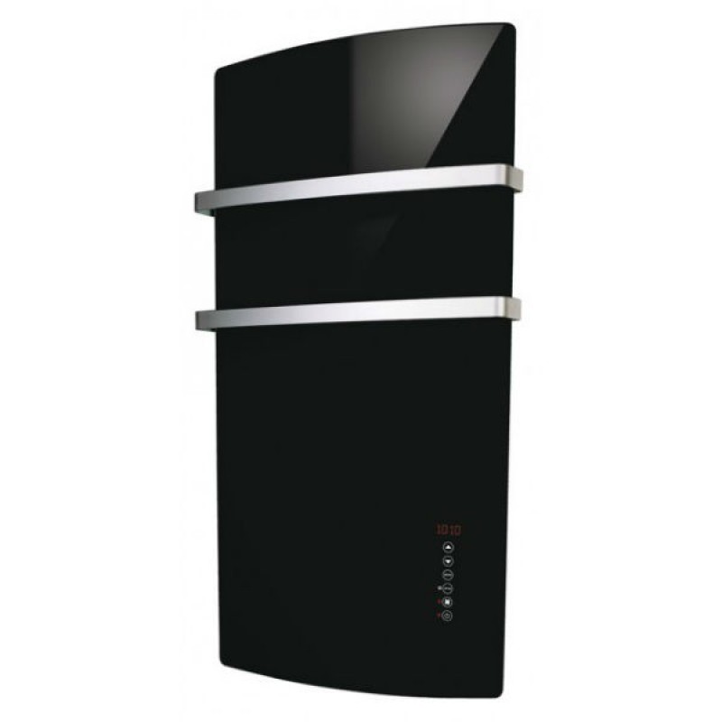 Radialight Deva Black Πετσετοκρεμάστρα με Γυάλινη Πρόσοψη 1500W  (3 άτοκες δόσεις)