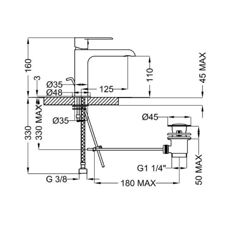 Teorema XS 188301 Μπαταρία νιπτήρα χρωμέ (3 άτοκες δόσεις)