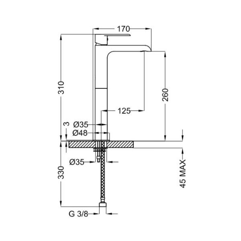 Teorema XS 188341 Μπαταρία νιπτήρα χρωμέ (3 άτοκες δόσεις)